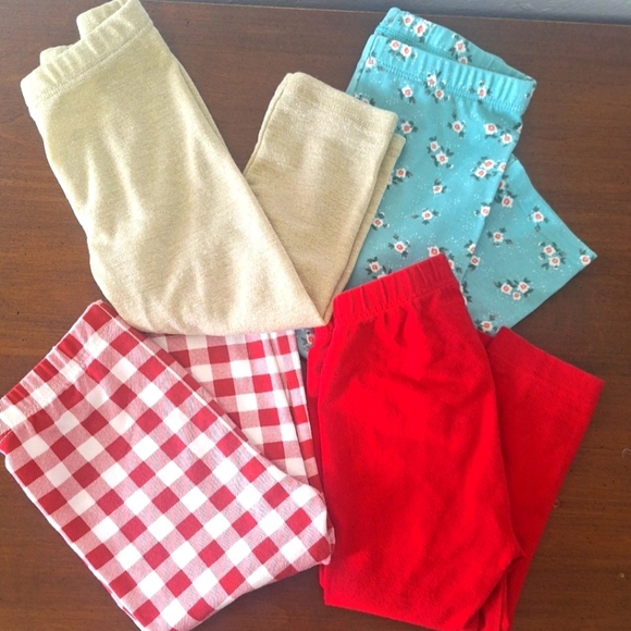 Colorful Girl's Leggings Lot of 4 Size 12-18 Months - Picture 1 of 4